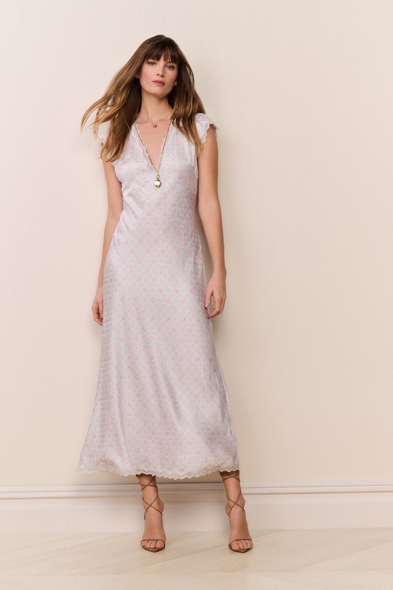 LoveShackFancy Theodore Silk-Blend Floral Maxi Dress outlook