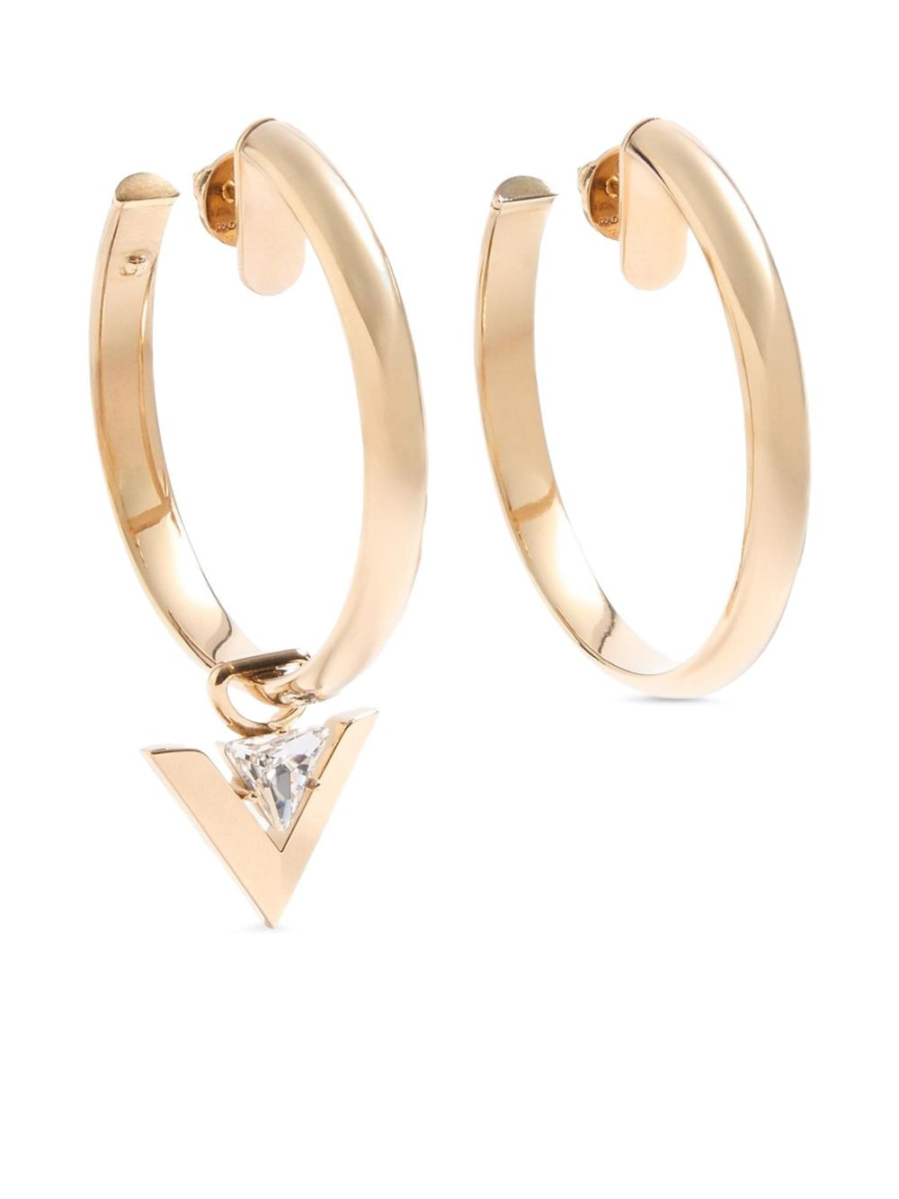 Je Les V-metal and crystal hoop earrings - 2
