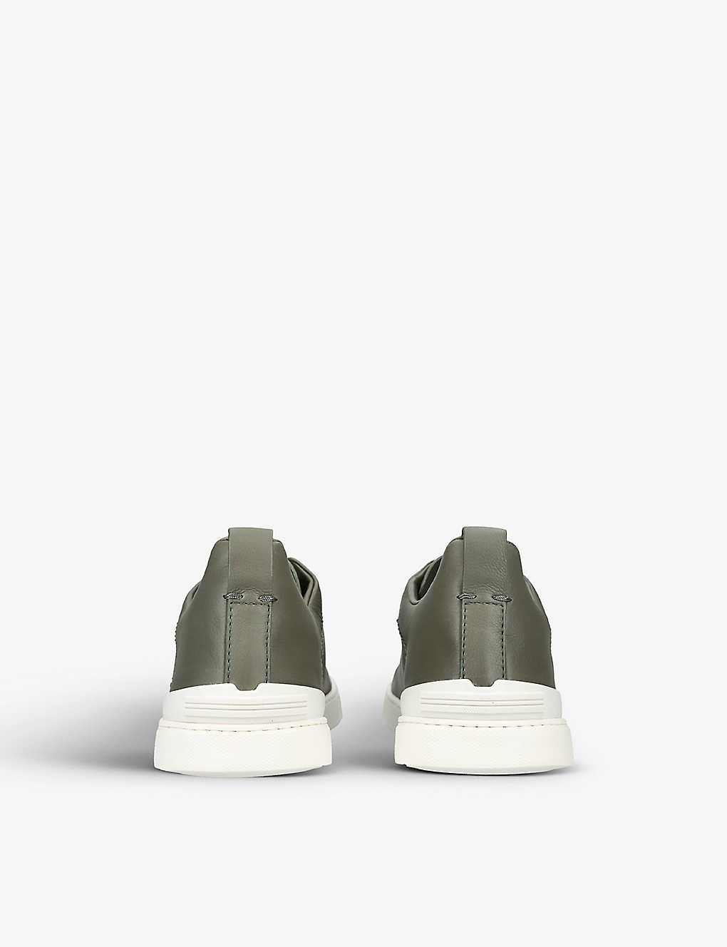 Triple Stitch brand-debossed leather low-top trainers - 4