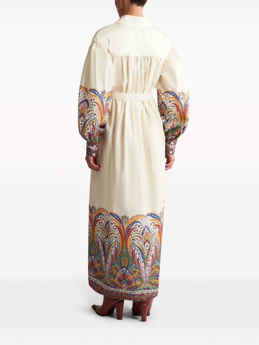 paisley-print cotton shirt dress - 3