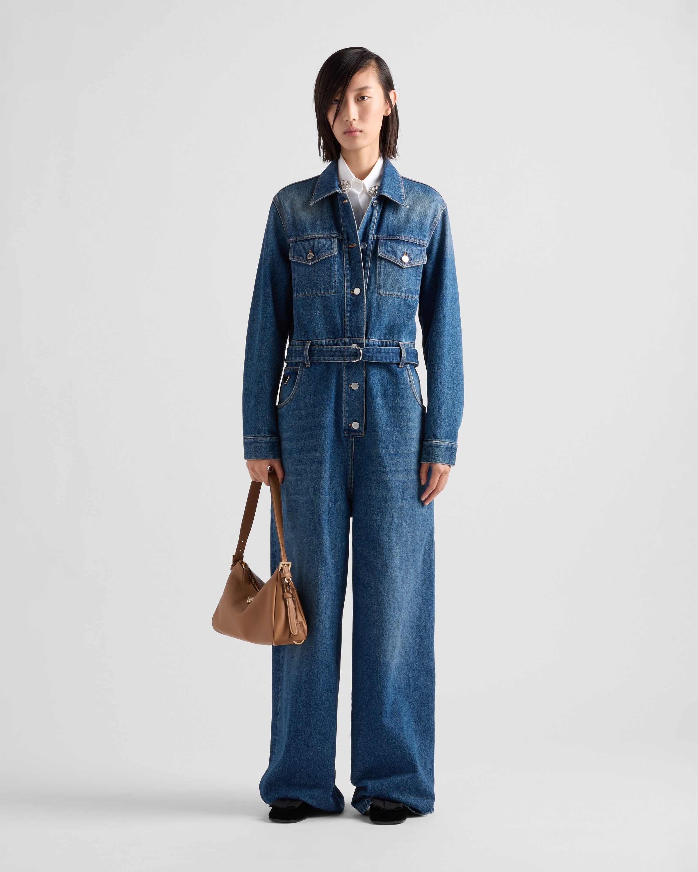 スーツ PRADA JUMP SUITS (230660S2121T2Y F0002) Re-Nylon high-neck jumpsuit in black - Prada | Mytheresa