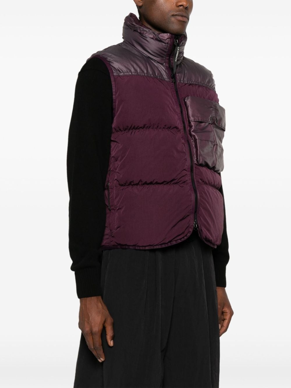 Lens-detailed quilted gilet - 3