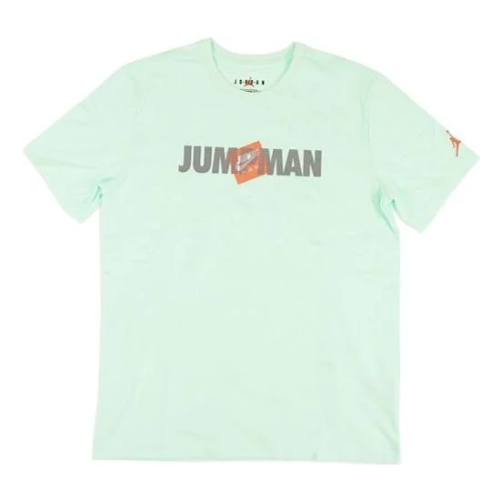Air Jordan Jumpman Alphabet Printing Sports Round Neck Short Sleeve Light Green CV3406-394 - 1