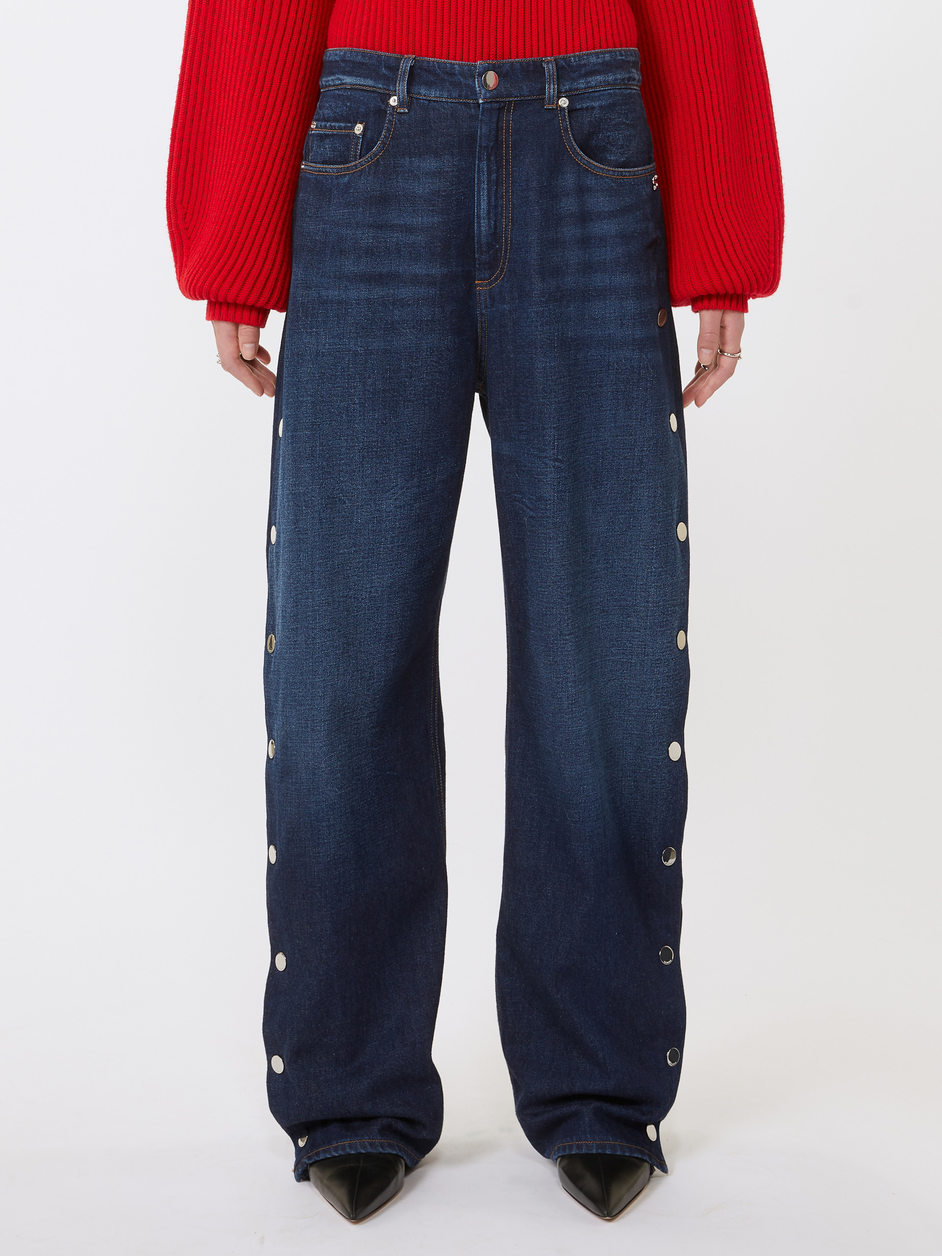 LICHENE Button-up blue wide-leg jeans - 3