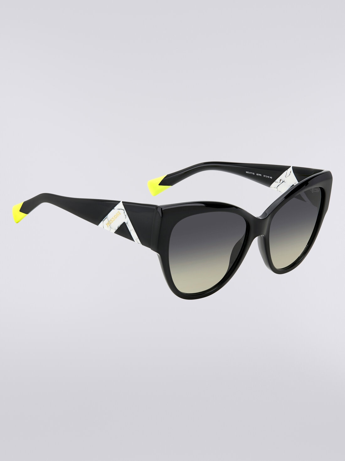 Rounded frame sunglasses with contrasting logo insert - 3