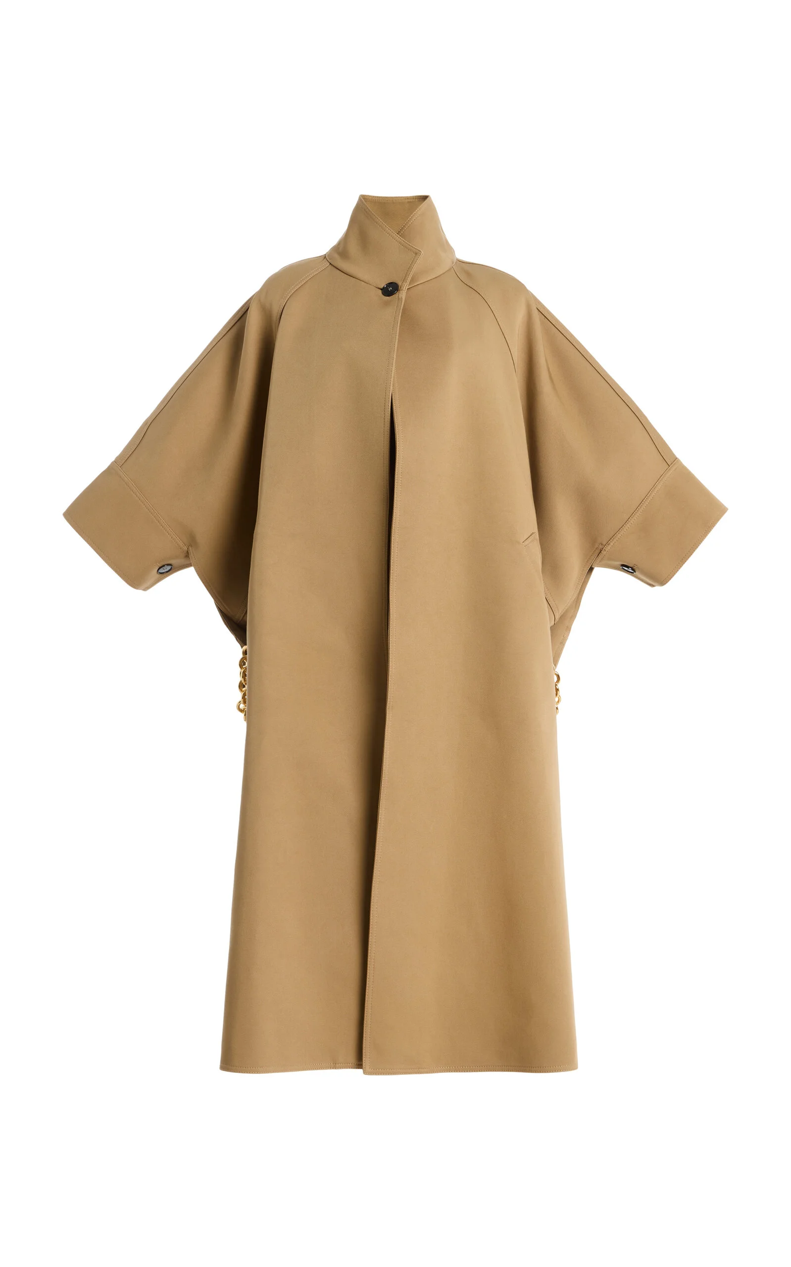 Nat Cotton Long Oversized Cape Coat brown - 1