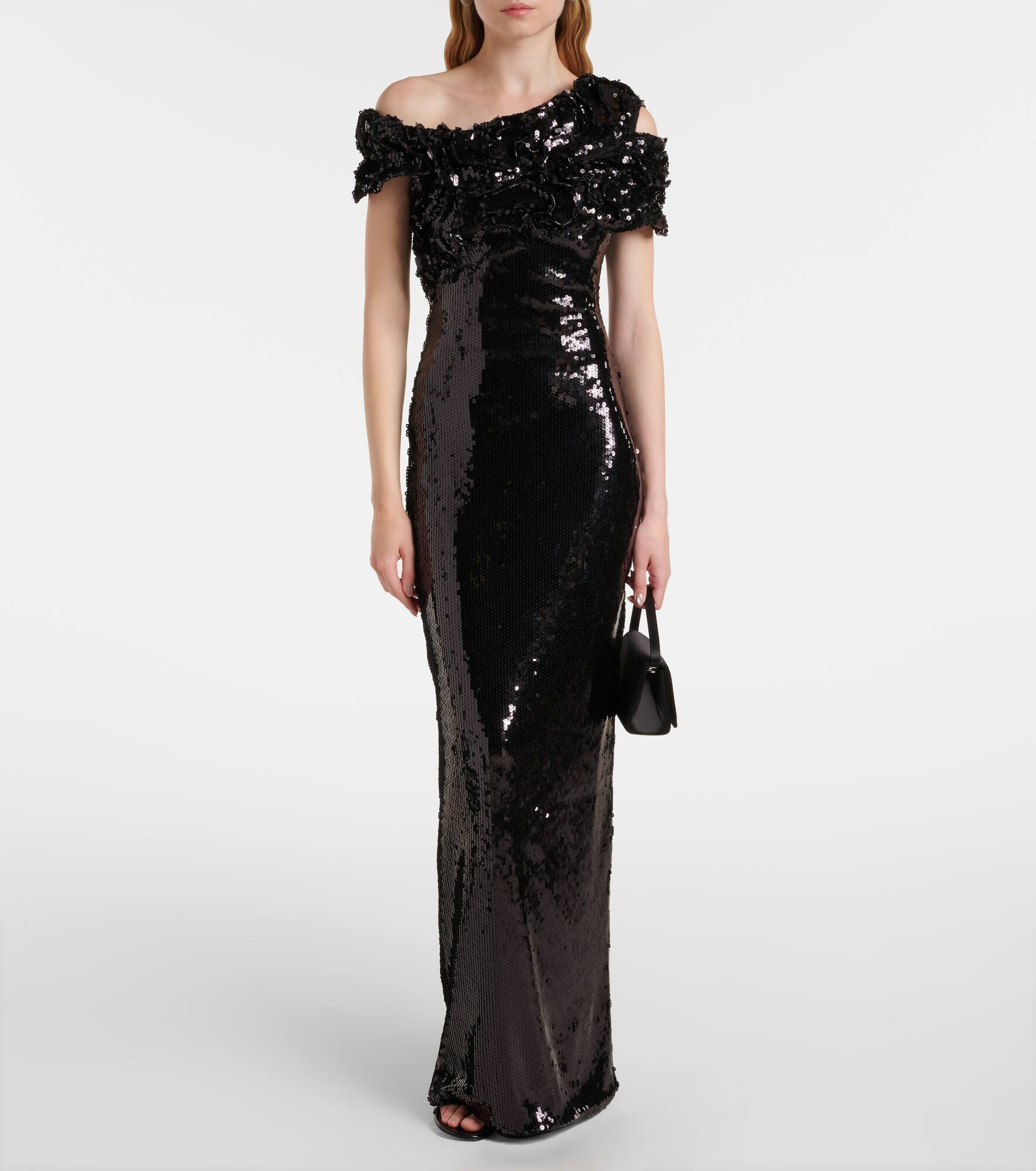 Asymmetric sequined gown - 2