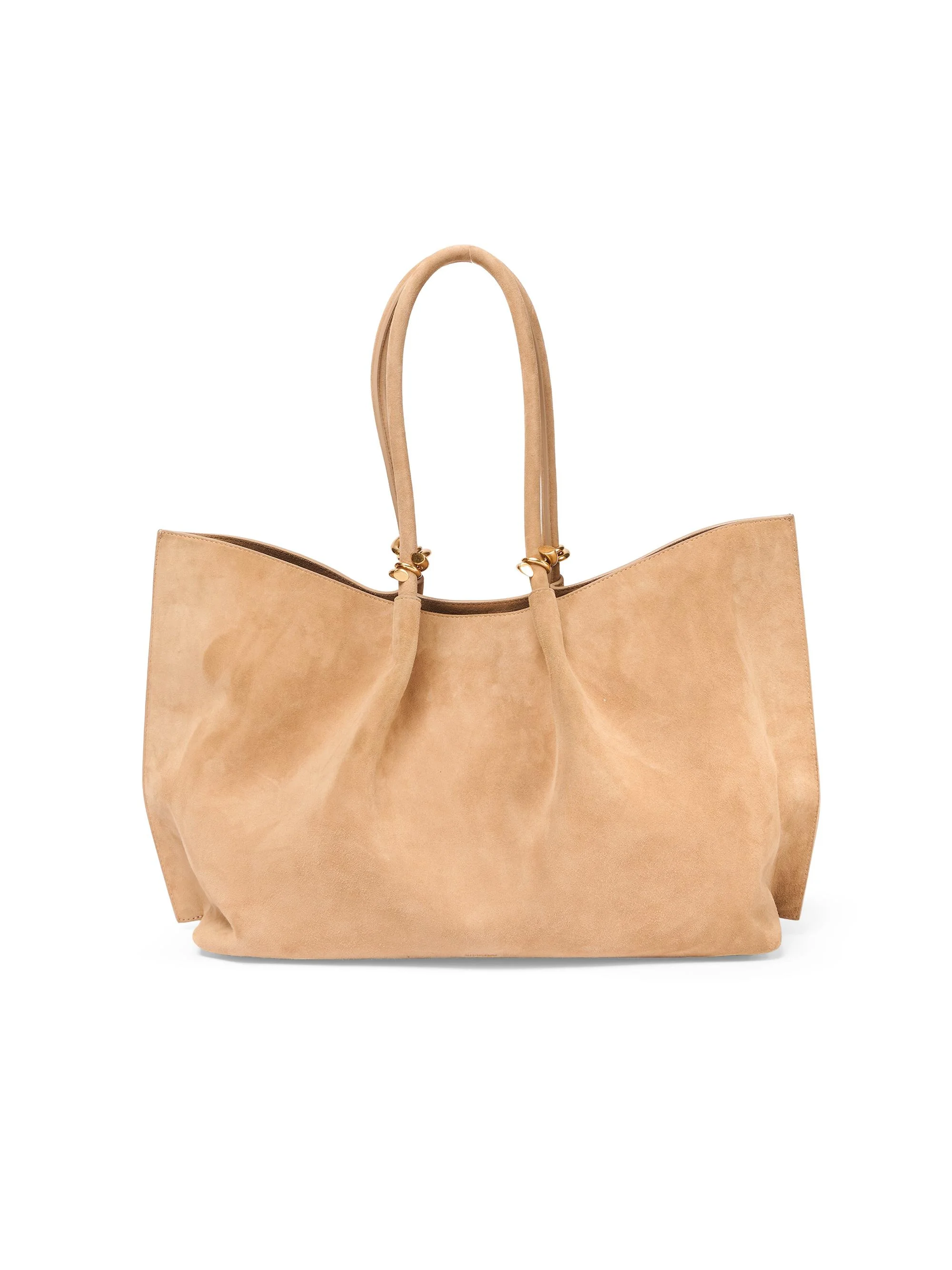 Women's Devon Suede Tote Bag - Light Camel - 1