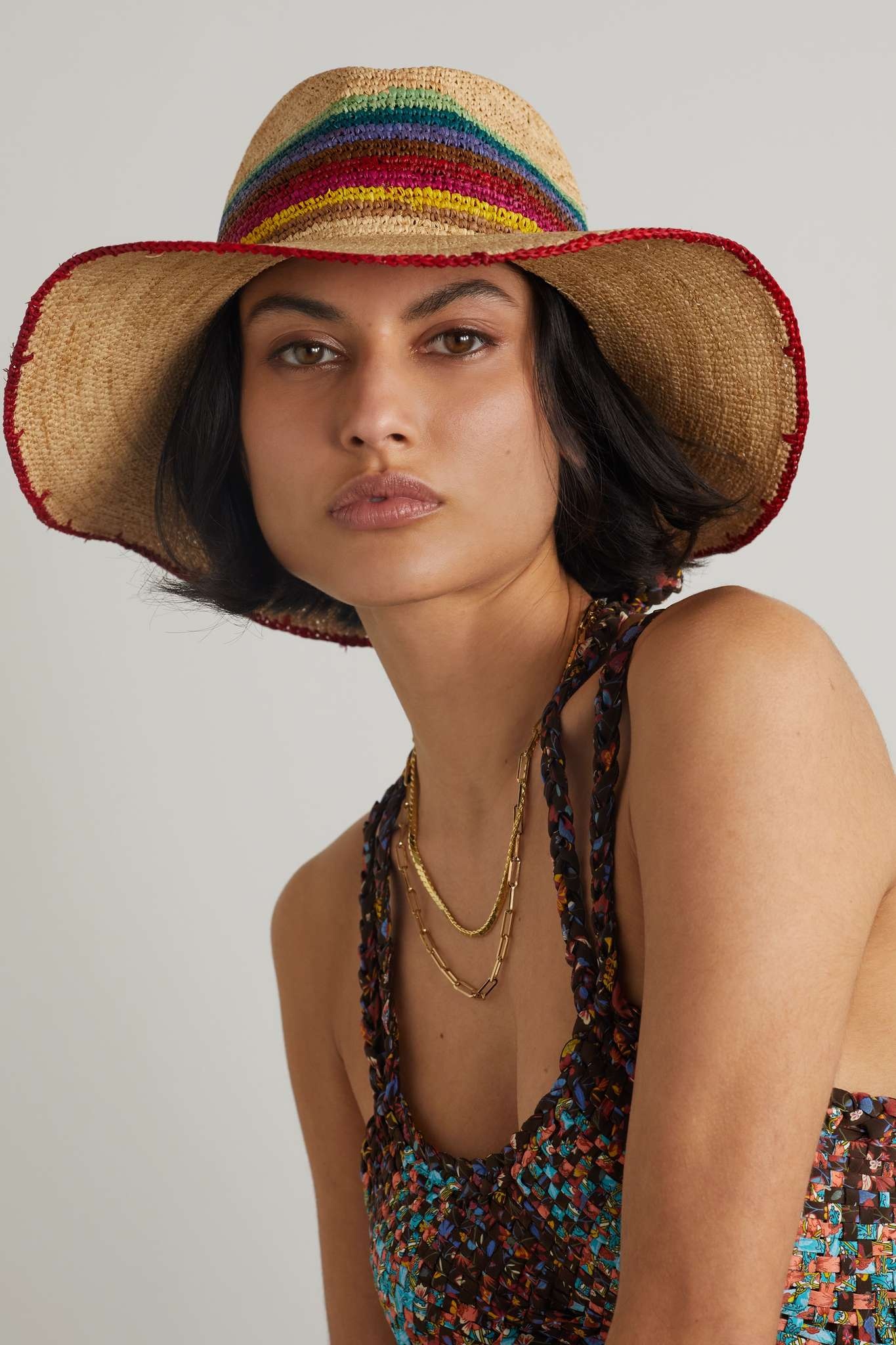 Striped straw hat - 2