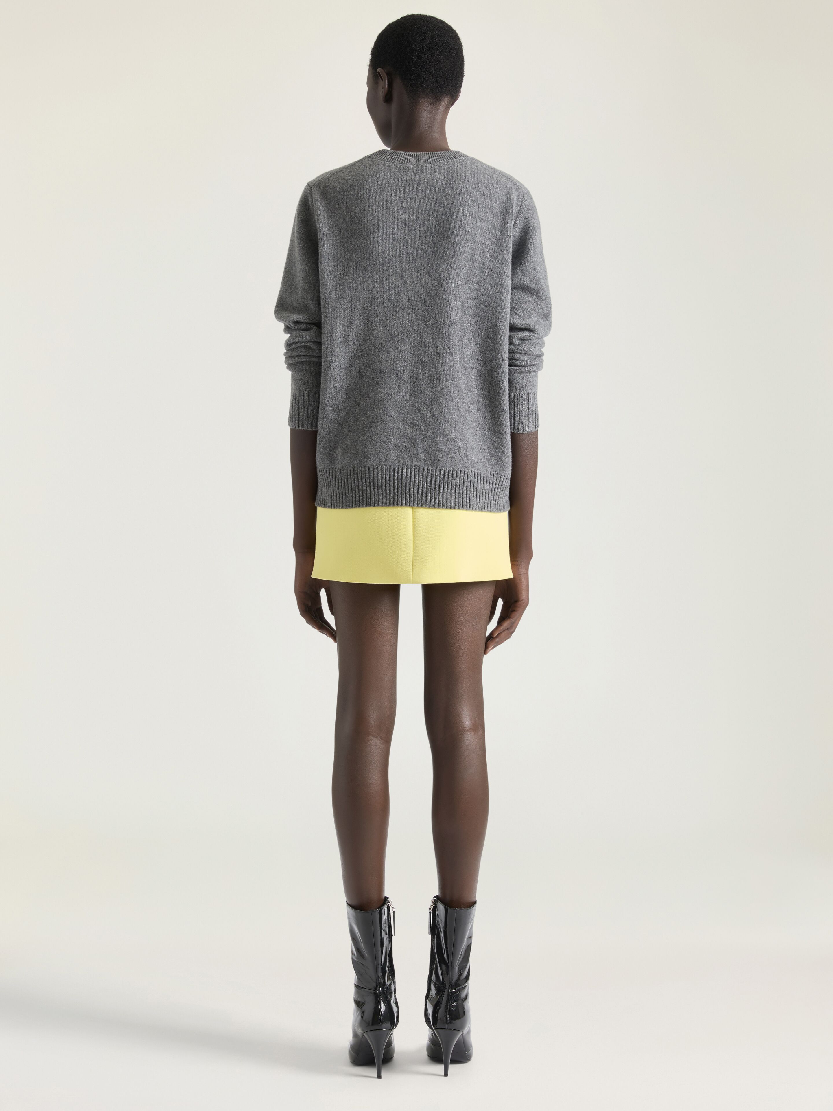 SLICED MINI SKIRT IN WOOL - 3