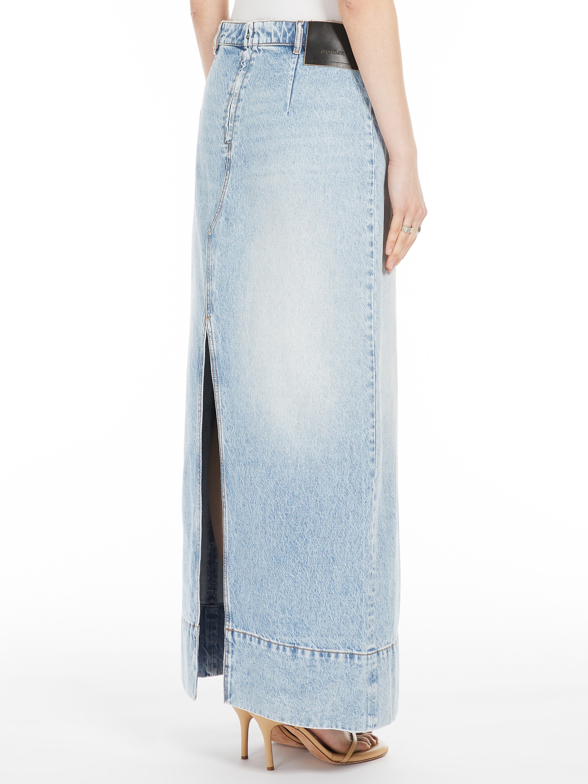 PIAVE Long skirt in worn denim - 4