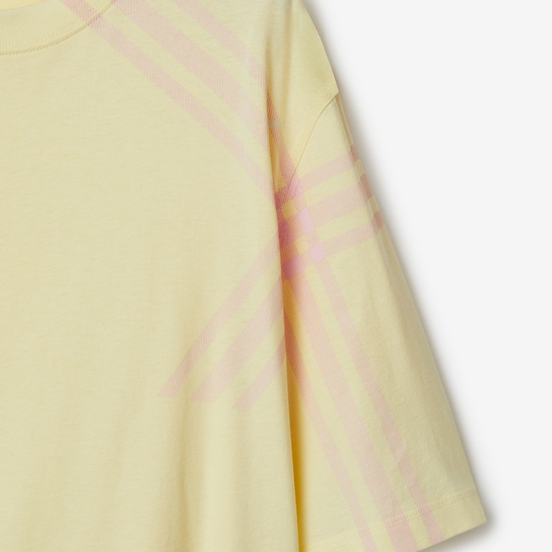 Check Sleeve Cotton T-shirt 6
