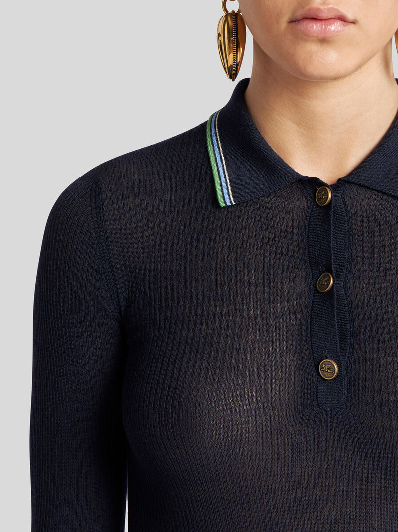 Etro KNIT WOOL JACQUARD POLO SHIRT outlook