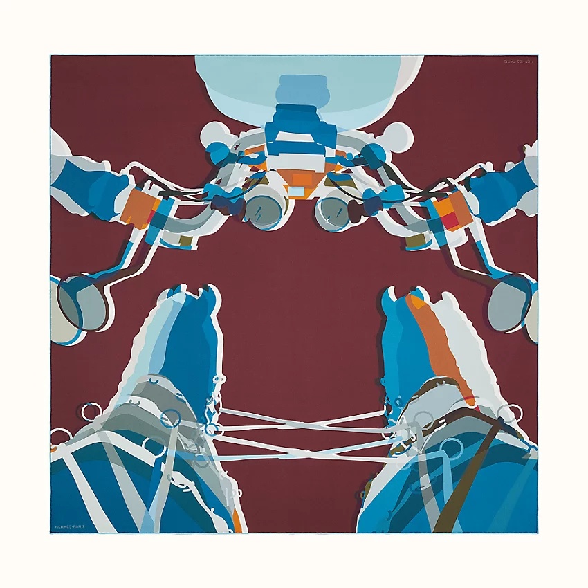 Hermes, Drive Me Crazy double face scarf 90 - 4
