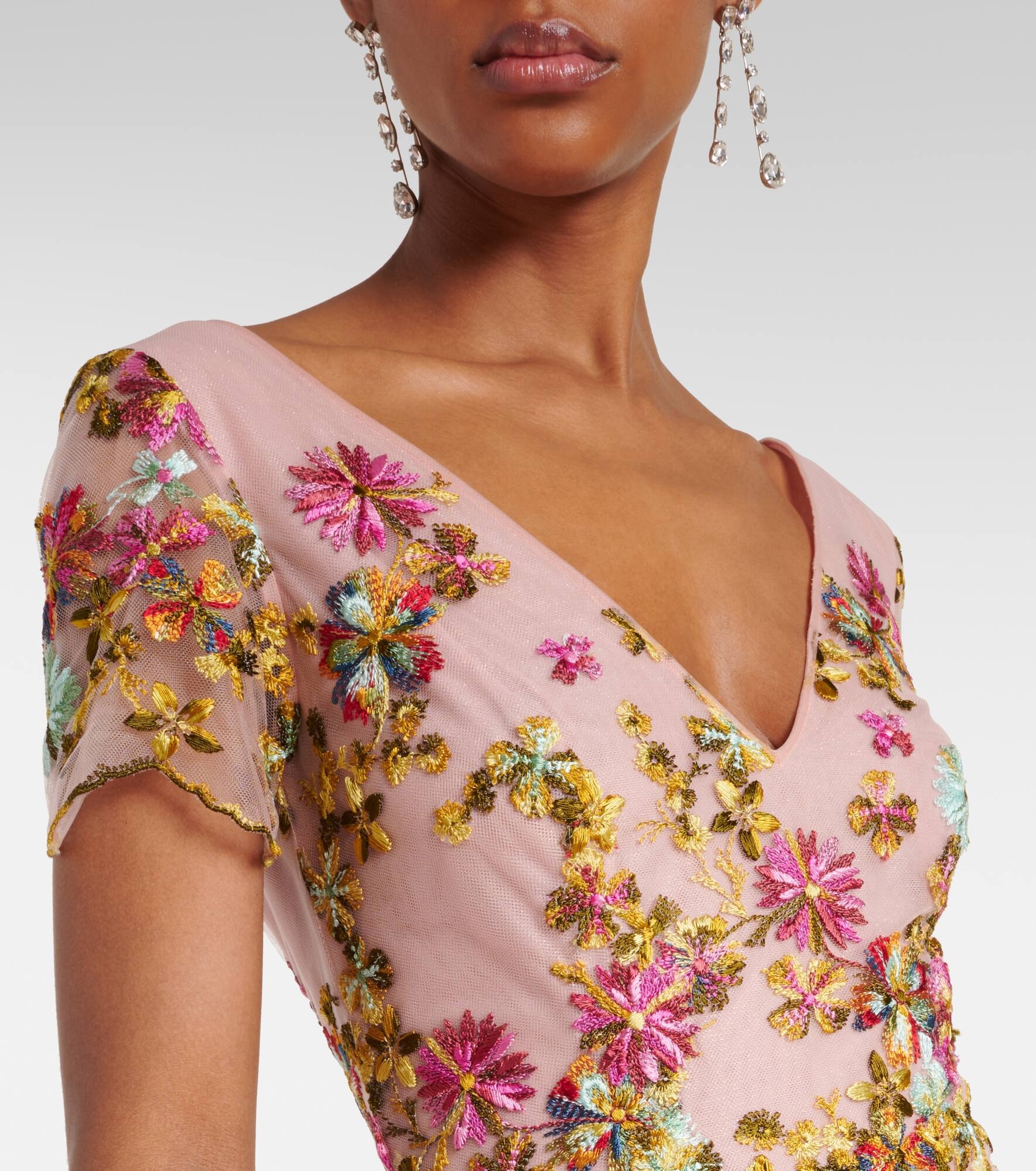 Polina embroidered tulle gown - 4