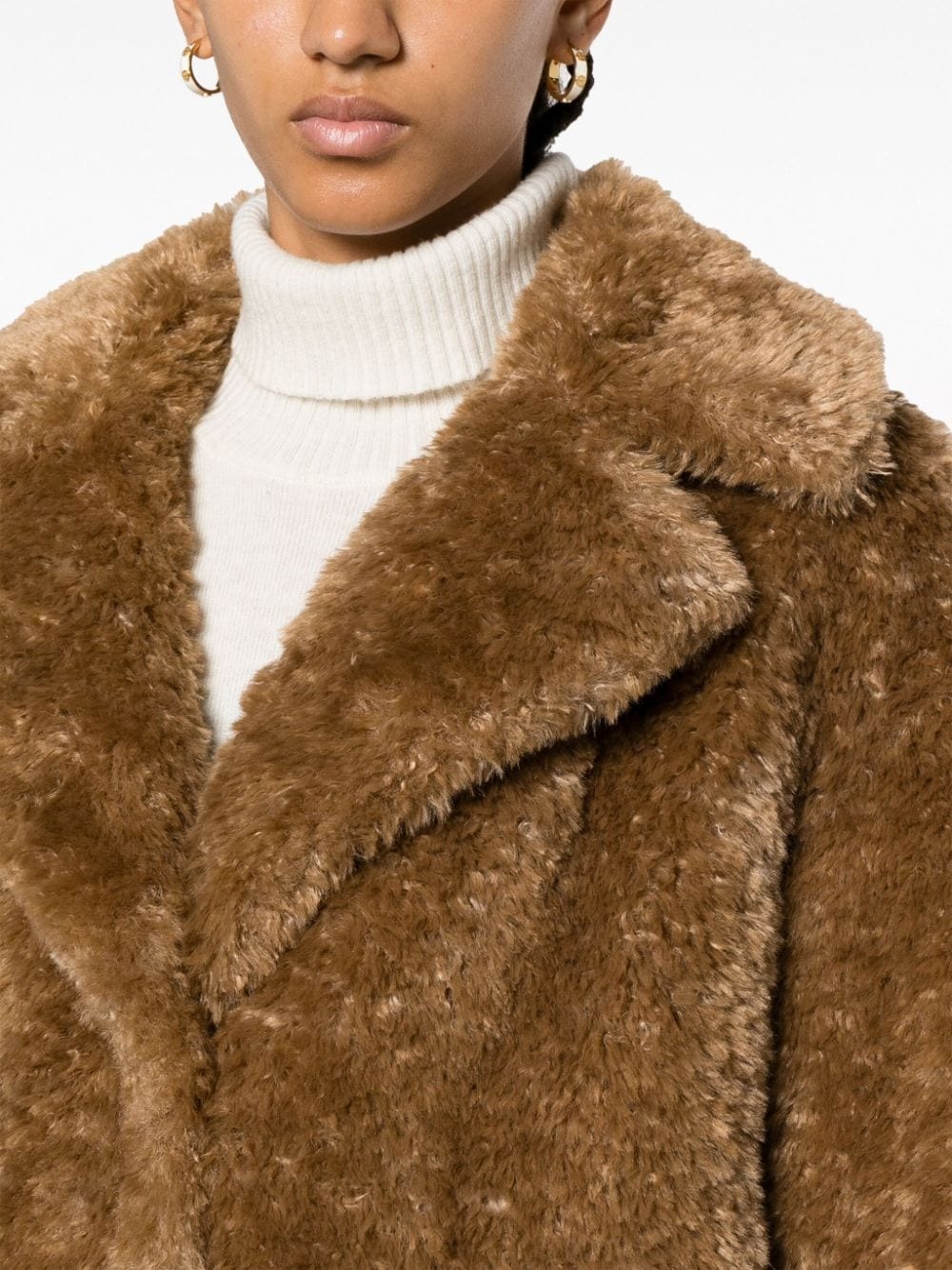 Curly faux-shearling coat - 5