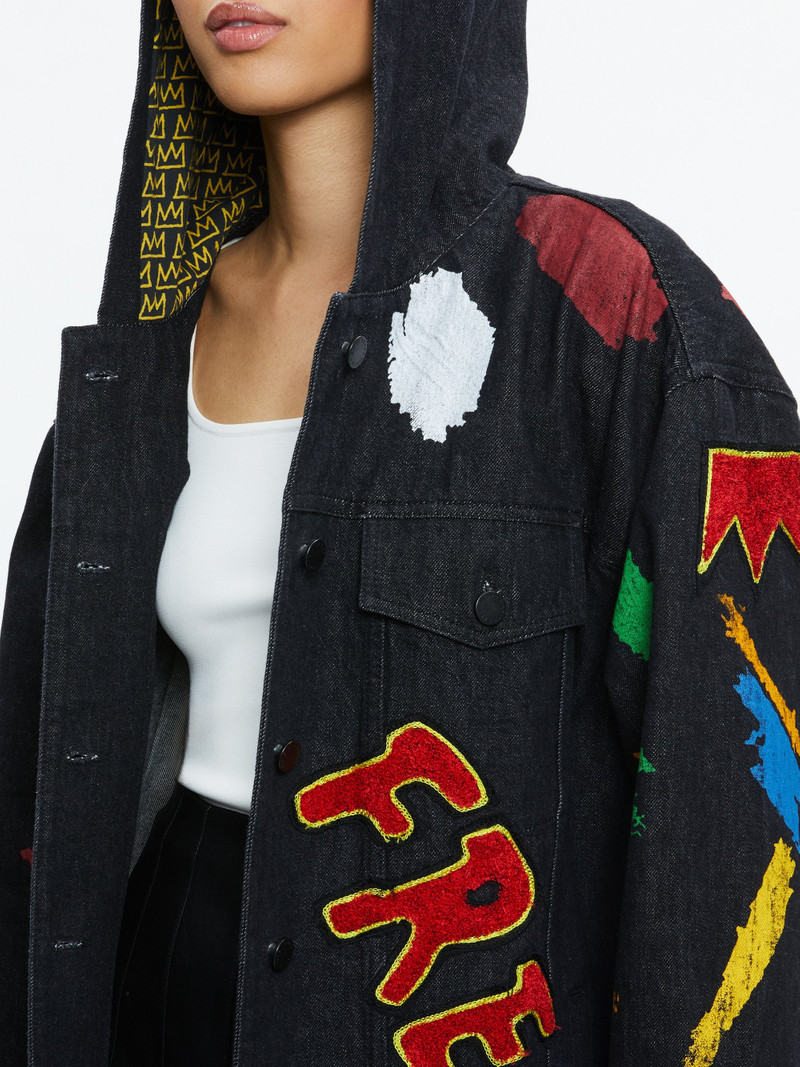 A+O X BASQUIAT JEFF MAXI DENIM JACKET 4