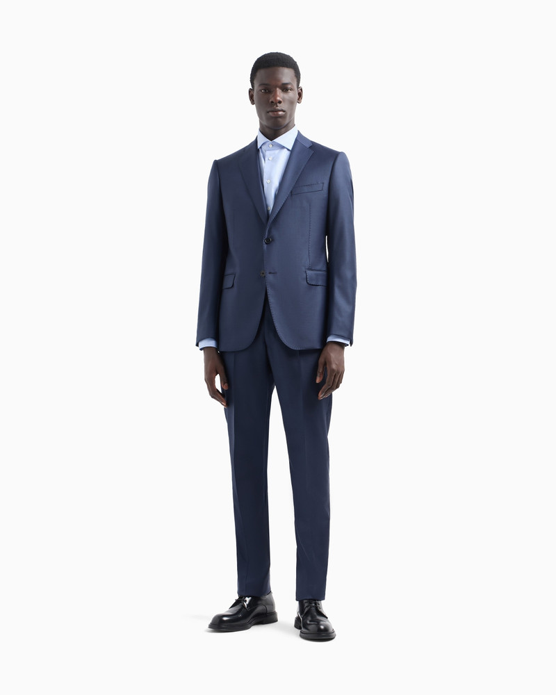 EMPORIO ARMANI SINGLE-BREASTED SUIT IN A SILKY-FINISH GRISAILLE outlook