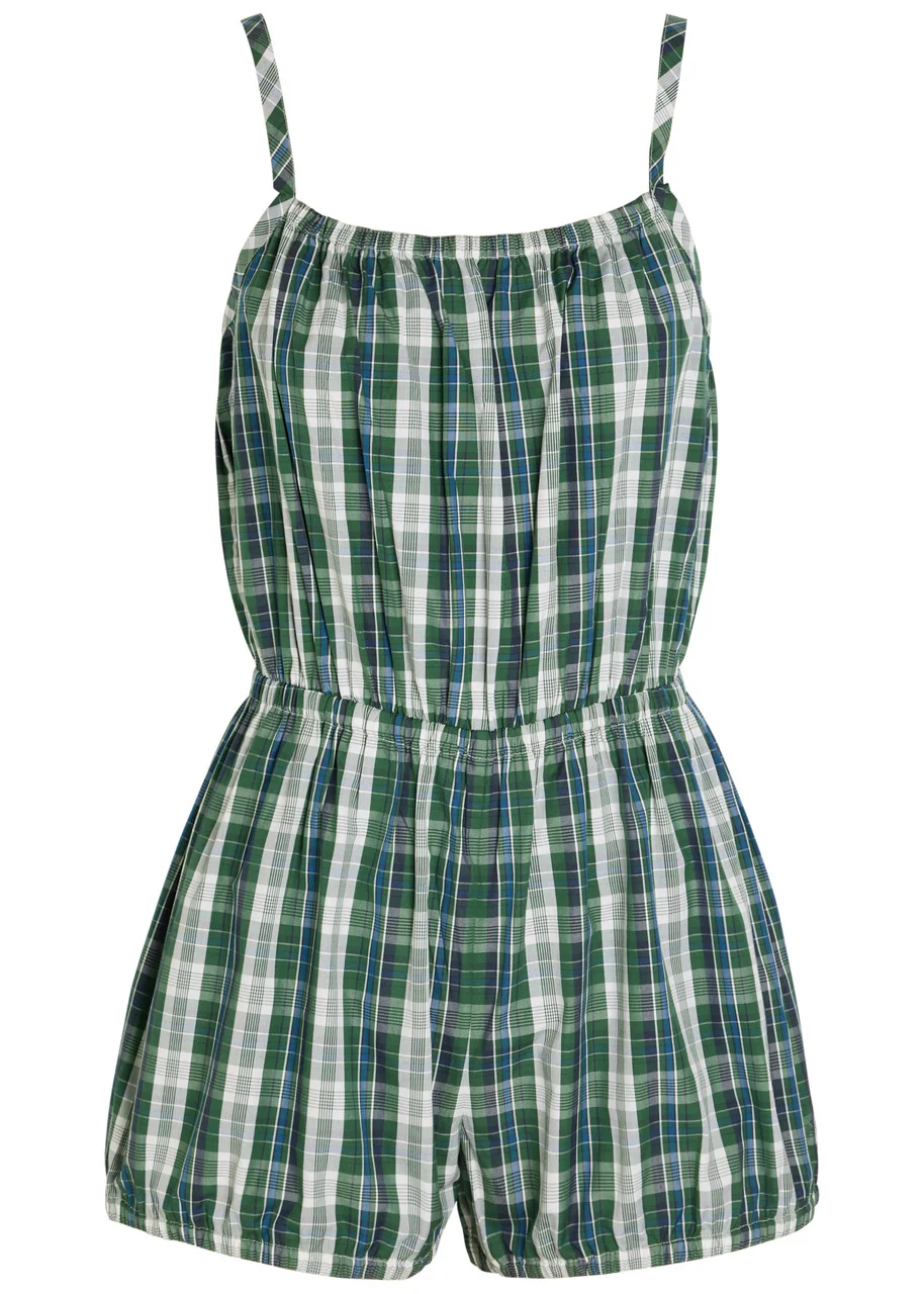 Suzie Kondi Dassia Checked Cotton-poplin Romper - 1