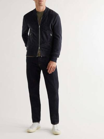 TOM FORD Merino Wool and Suede Zip-Up Cardigan outlook