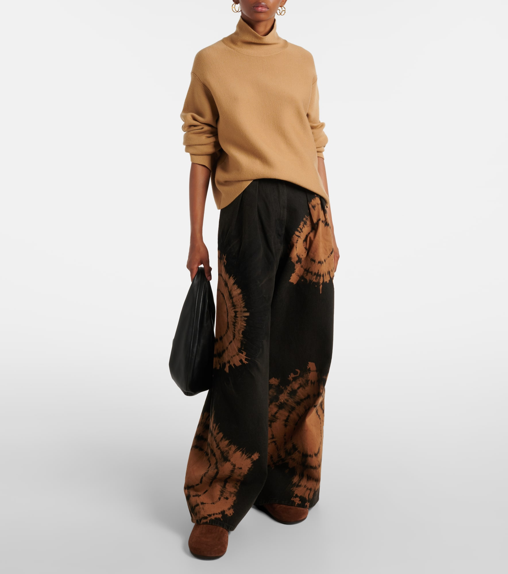 Printed cotton wide-leg pants - 2
