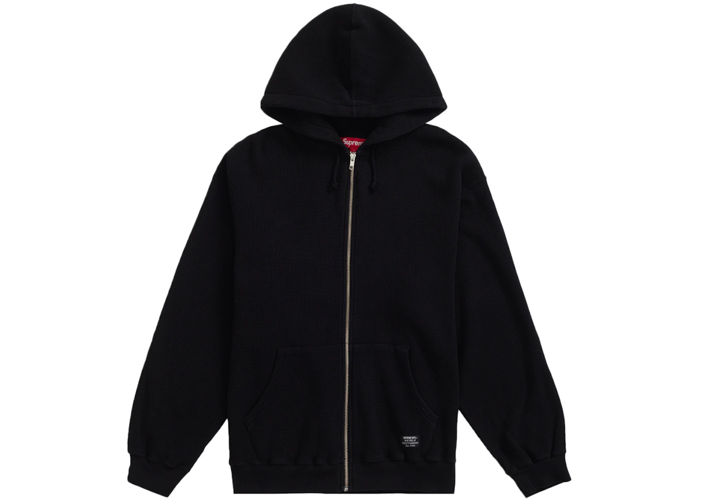 Supreme Hooded Zip Up Thermal Black - 1