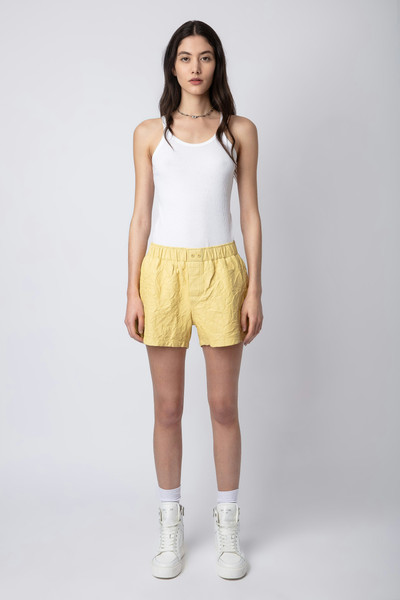 Zadig & Voltaire Pax Crinkled Leather Shorts outlook