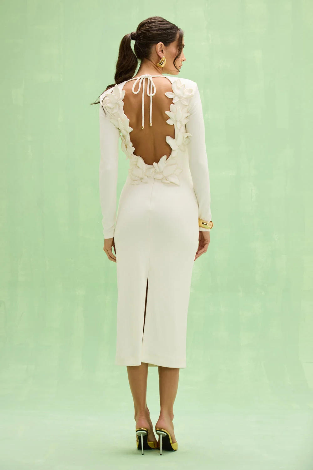 TAFFETA TARSILA FLOWERS MIDI DRESS - 1
