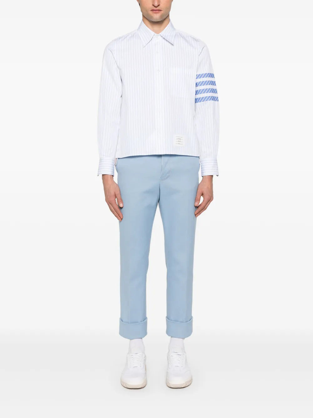 Pinstripe Poplin 4-Bar Shirt Men - 2