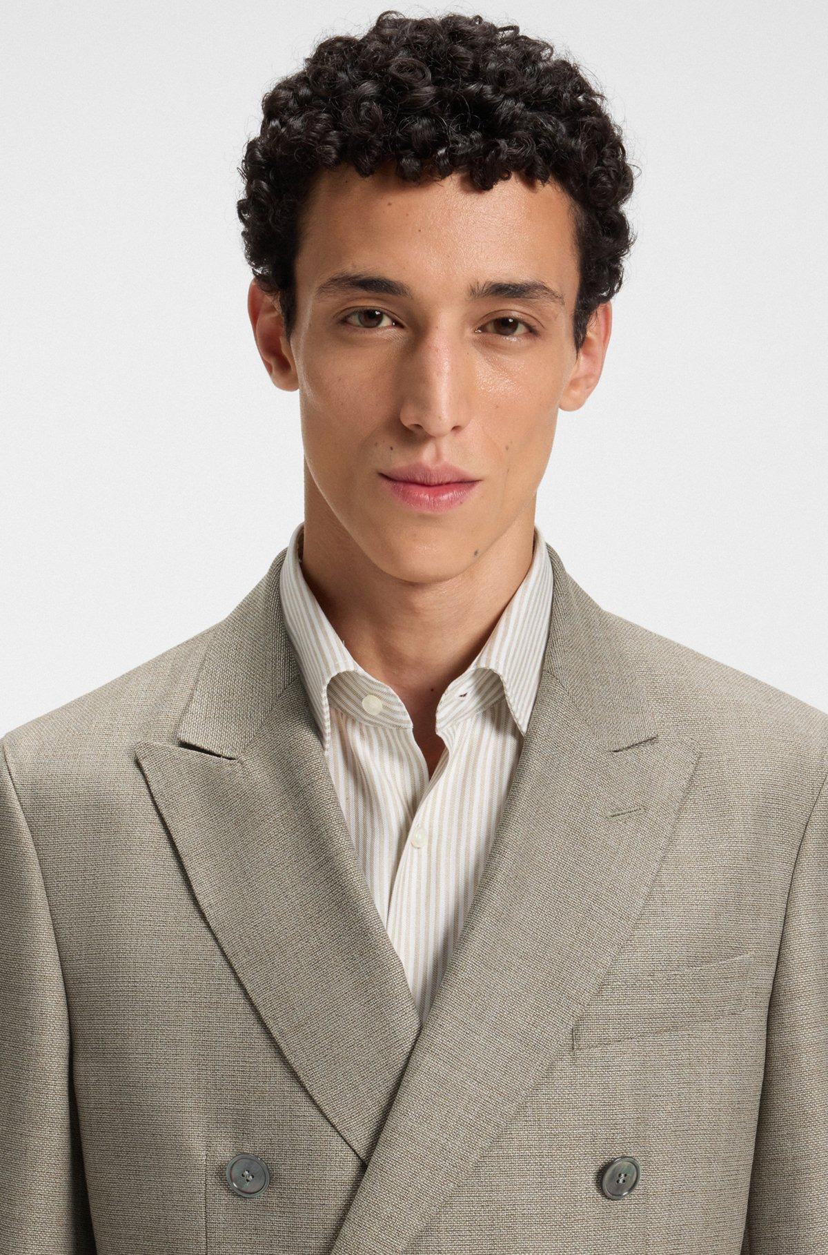 SLIM-FIT BLAZER IN PATTERNED VIRGIN WOOL - 5