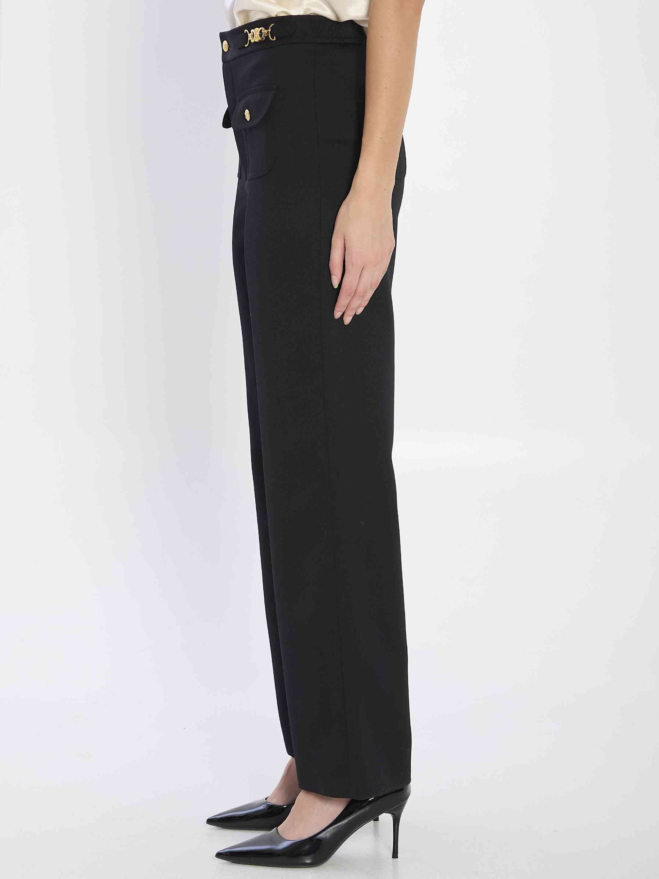 Celine Women Wool Trousers With A Diagonal Weave - 3