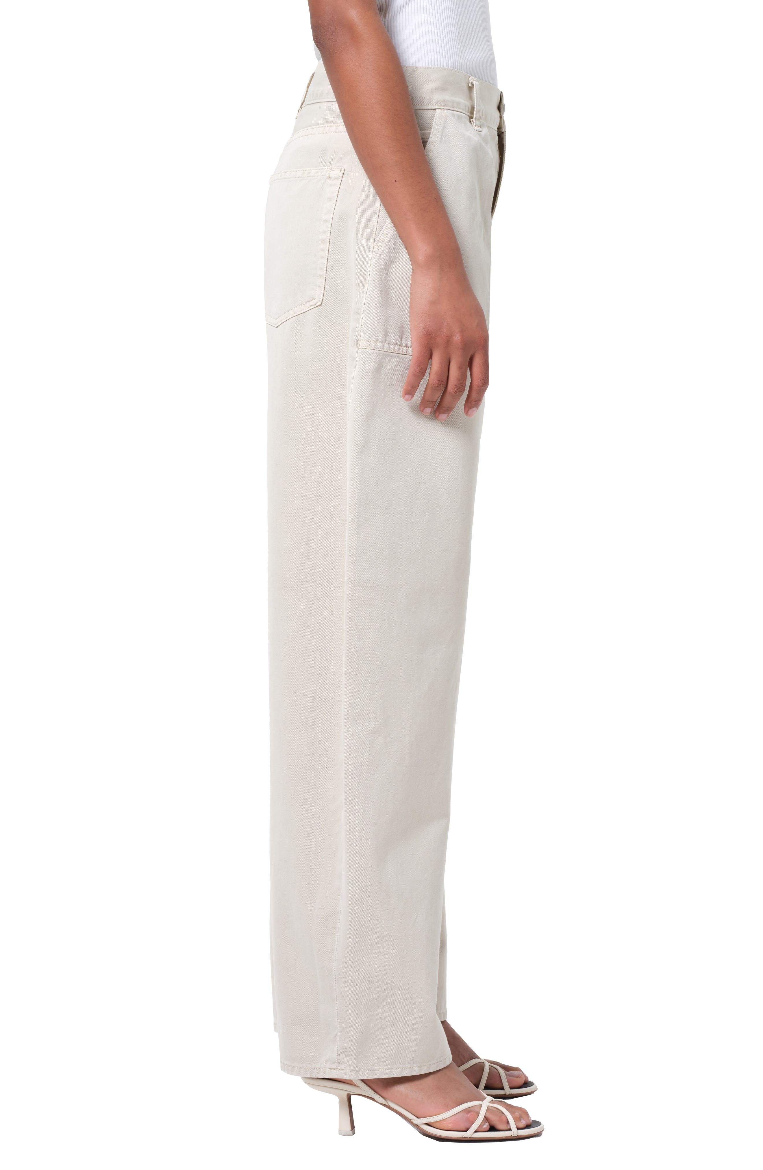 AGOLDE Sefton Pleated High Waist Barrel Twill Pants in Comb at Nordstrom - 3