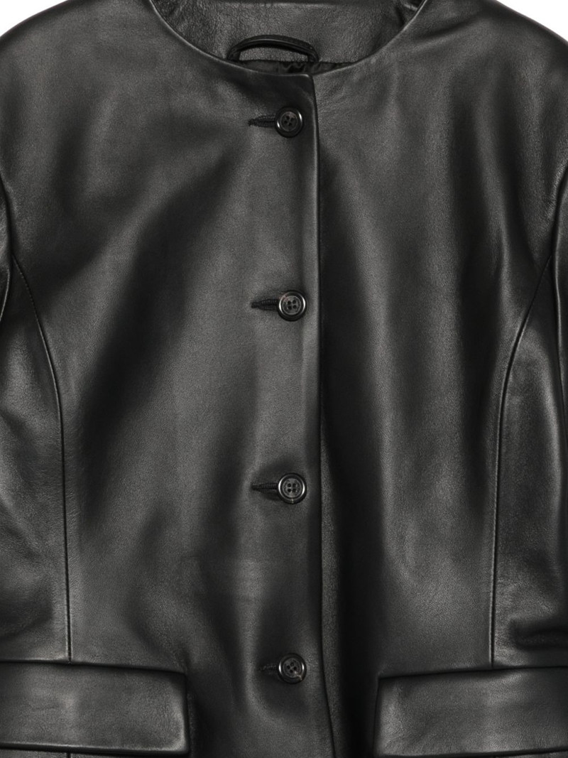 Ramona leather collarless jacket 3