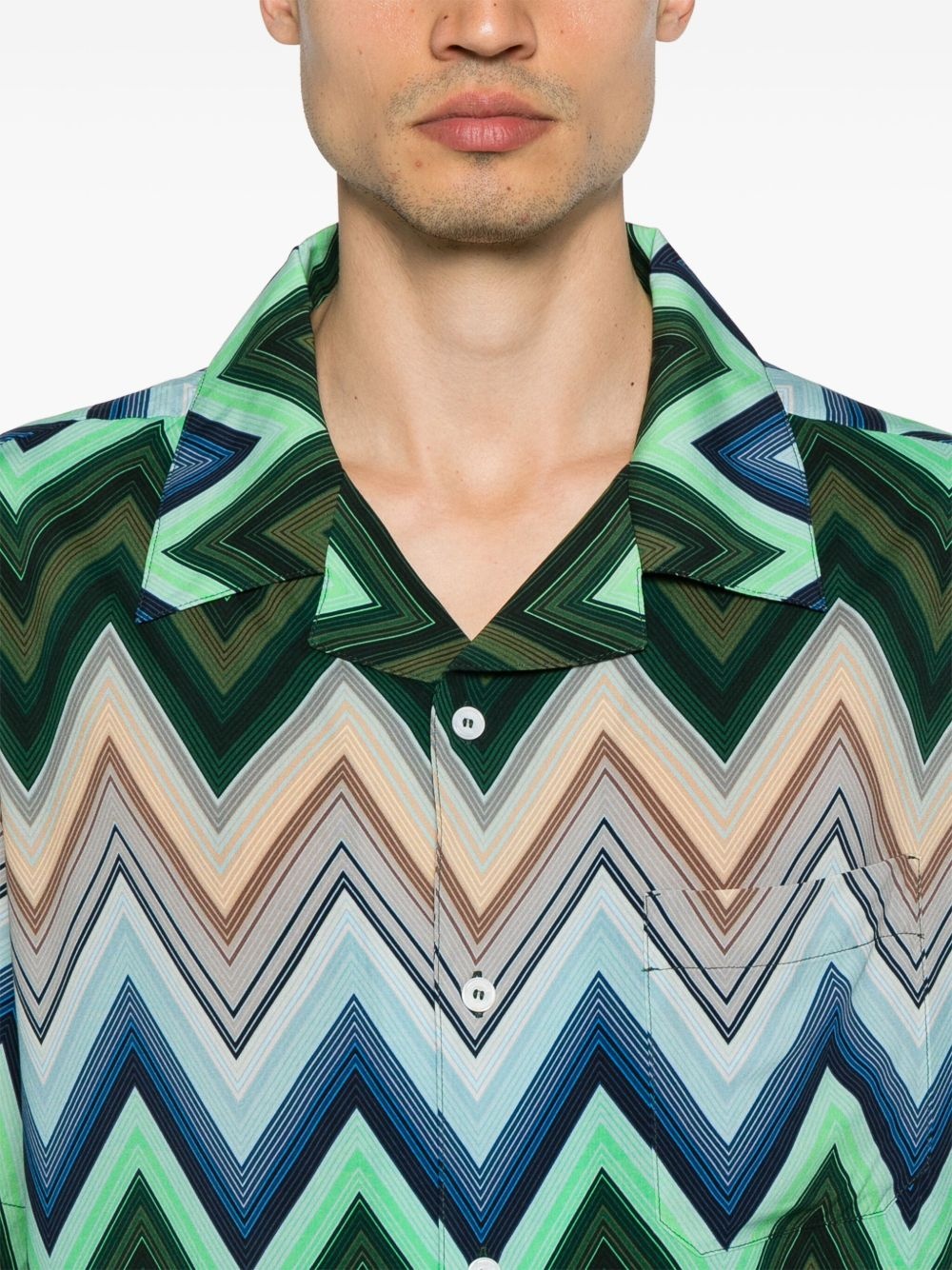 zigzag-print shirt - 5