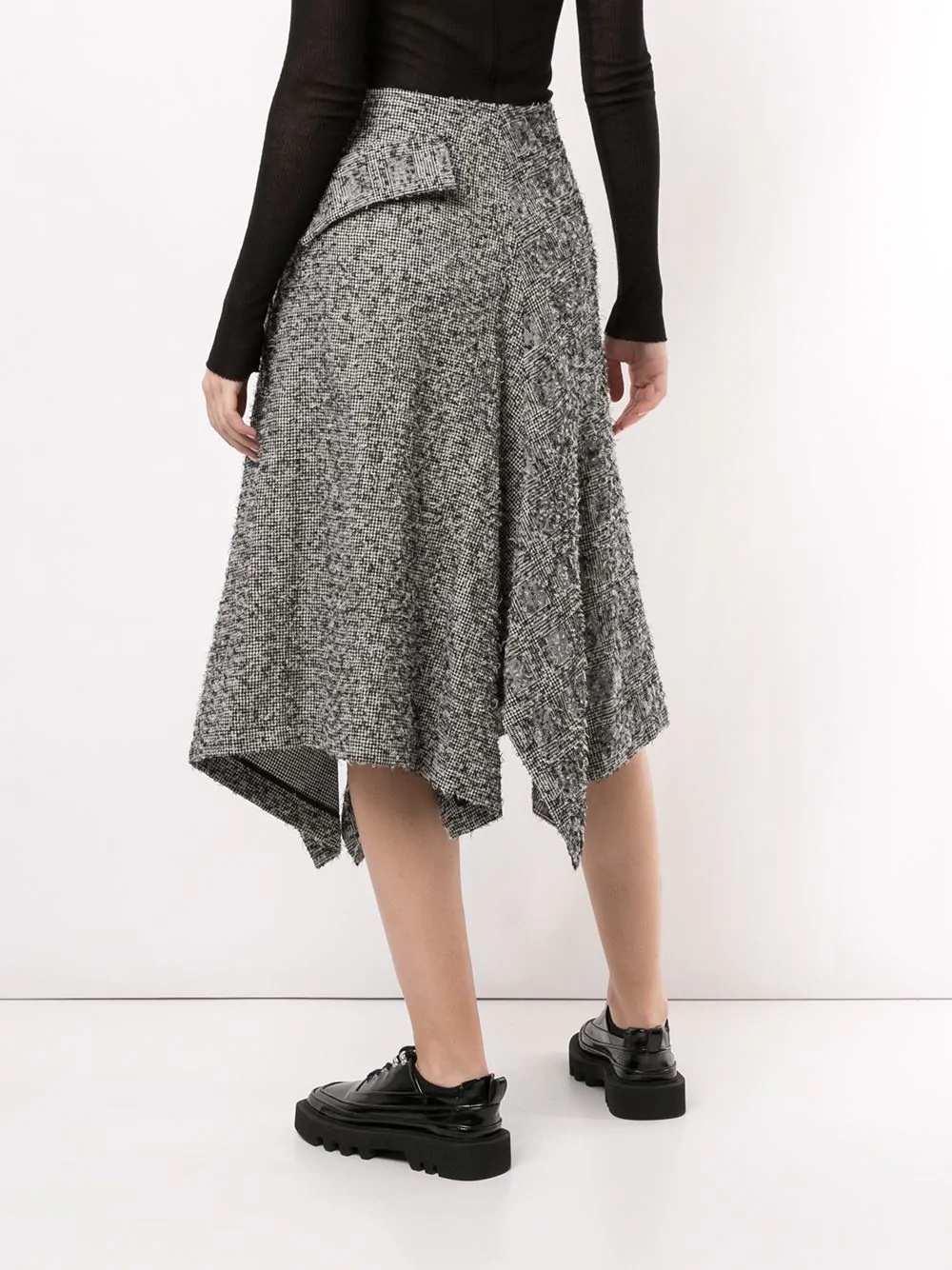 houndstooth check wool skirt - 4