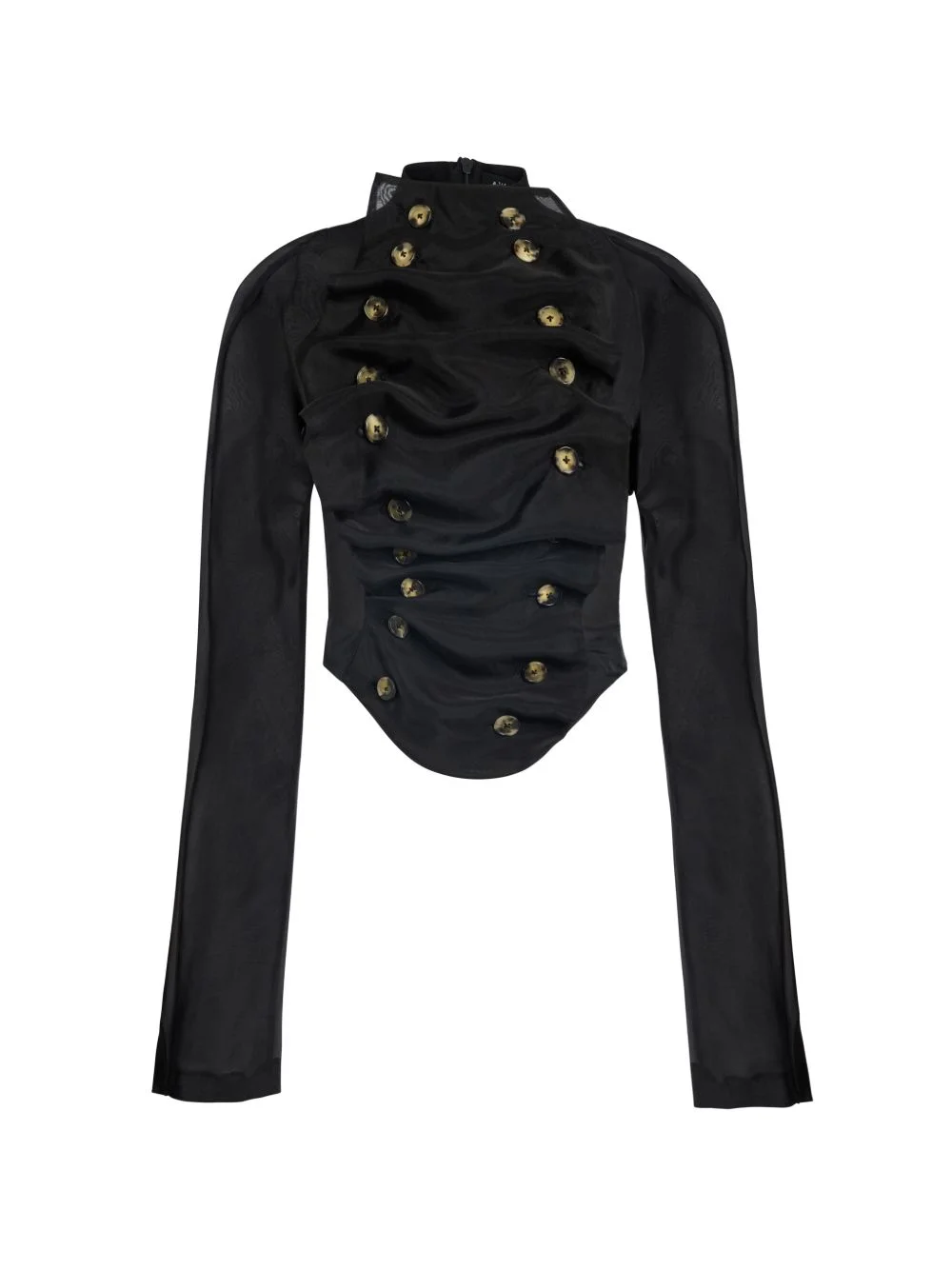 bib-front structured blouse - 1