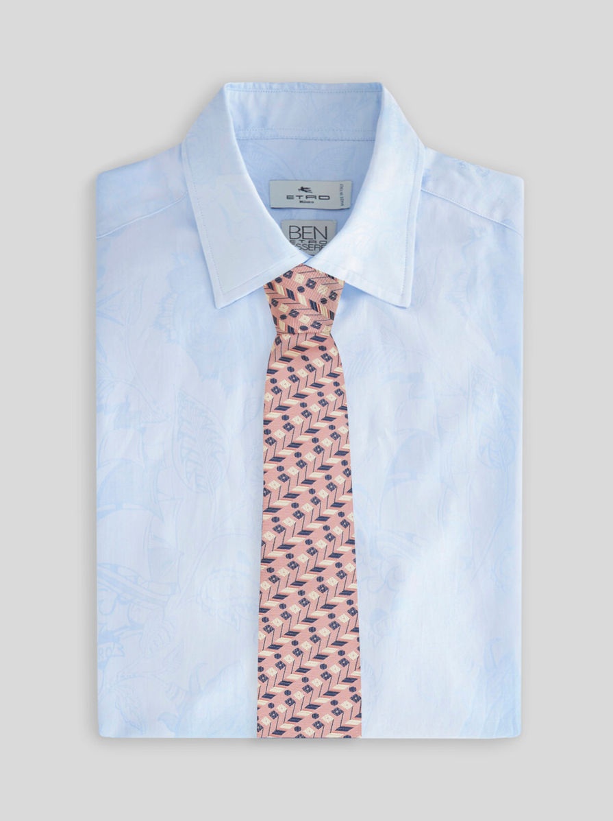 JACQUARD TIE WITH GEOMETRIC PATTERN - 2