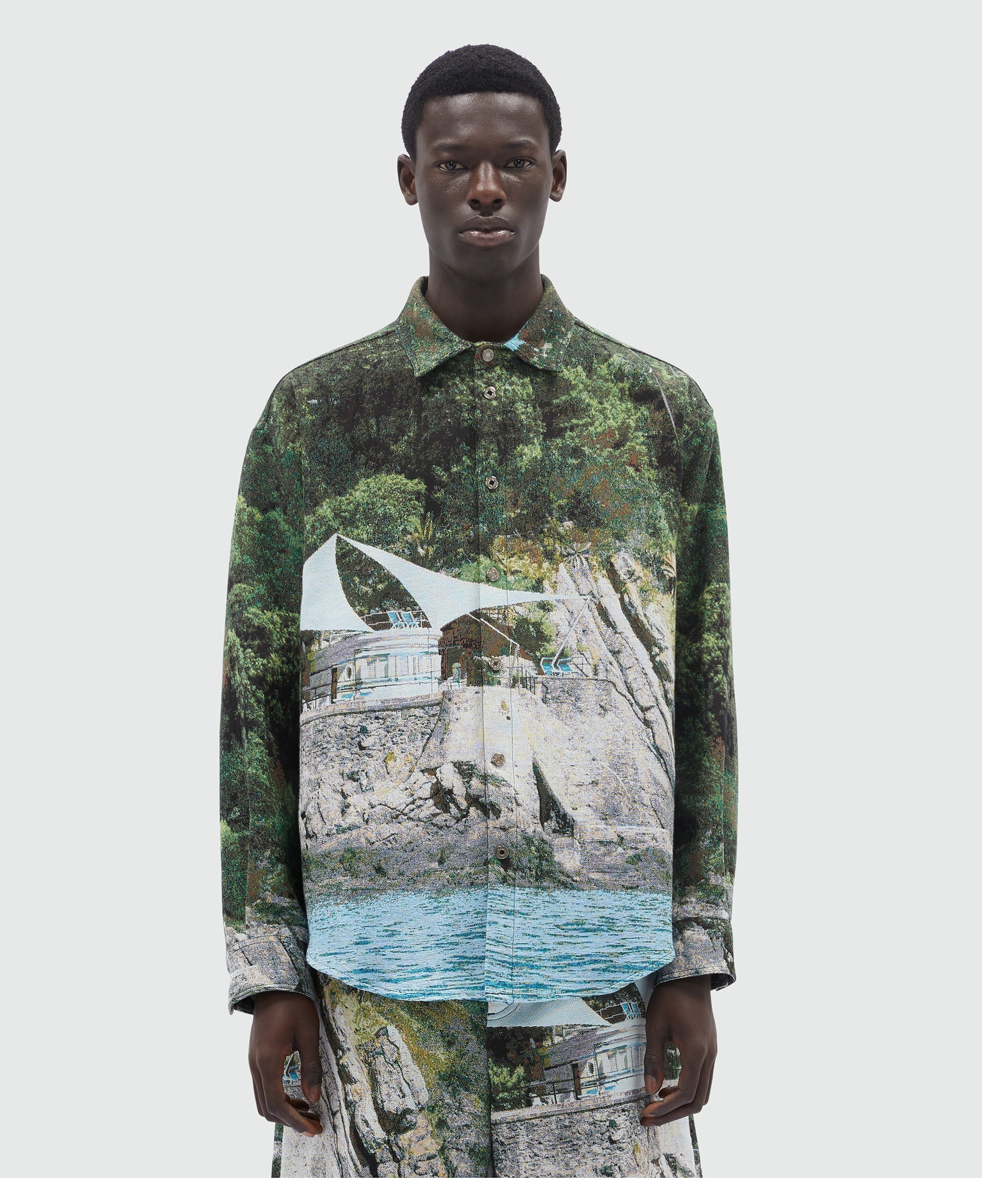 "La Vedetta" patterned jacquard shirt - 2