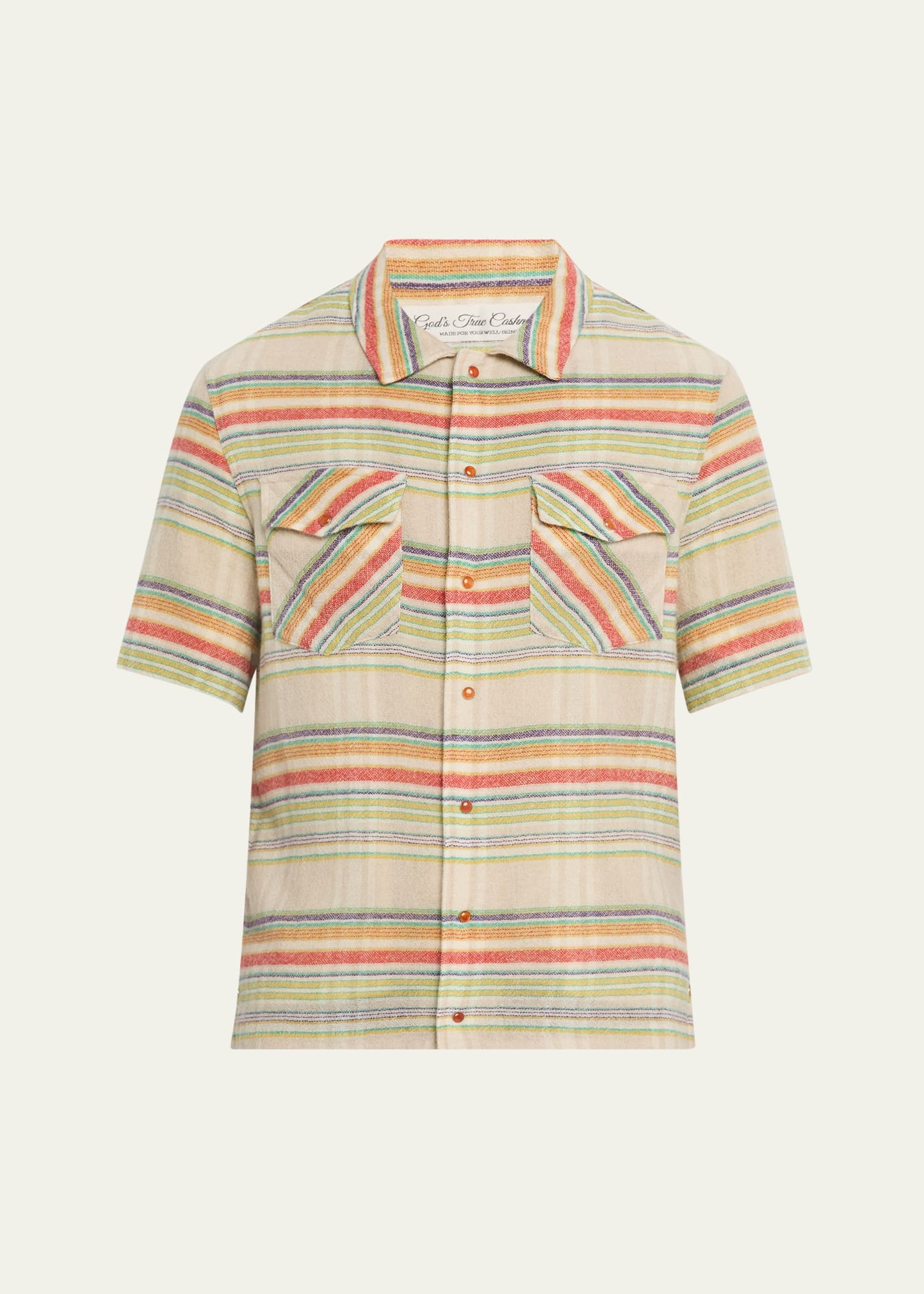 Men's Multi-Stripe Cashmere Gauze Sport Shirt - 1