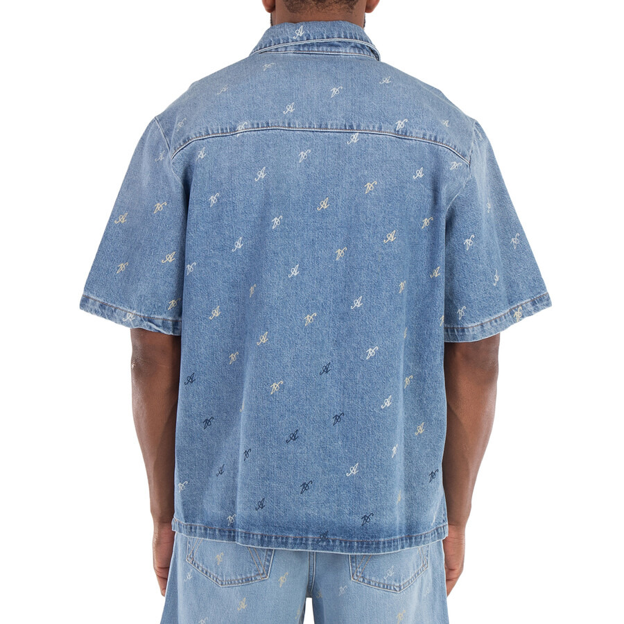 Axel Arigato Miles Logo Print Cotton Denim Shirt - 3