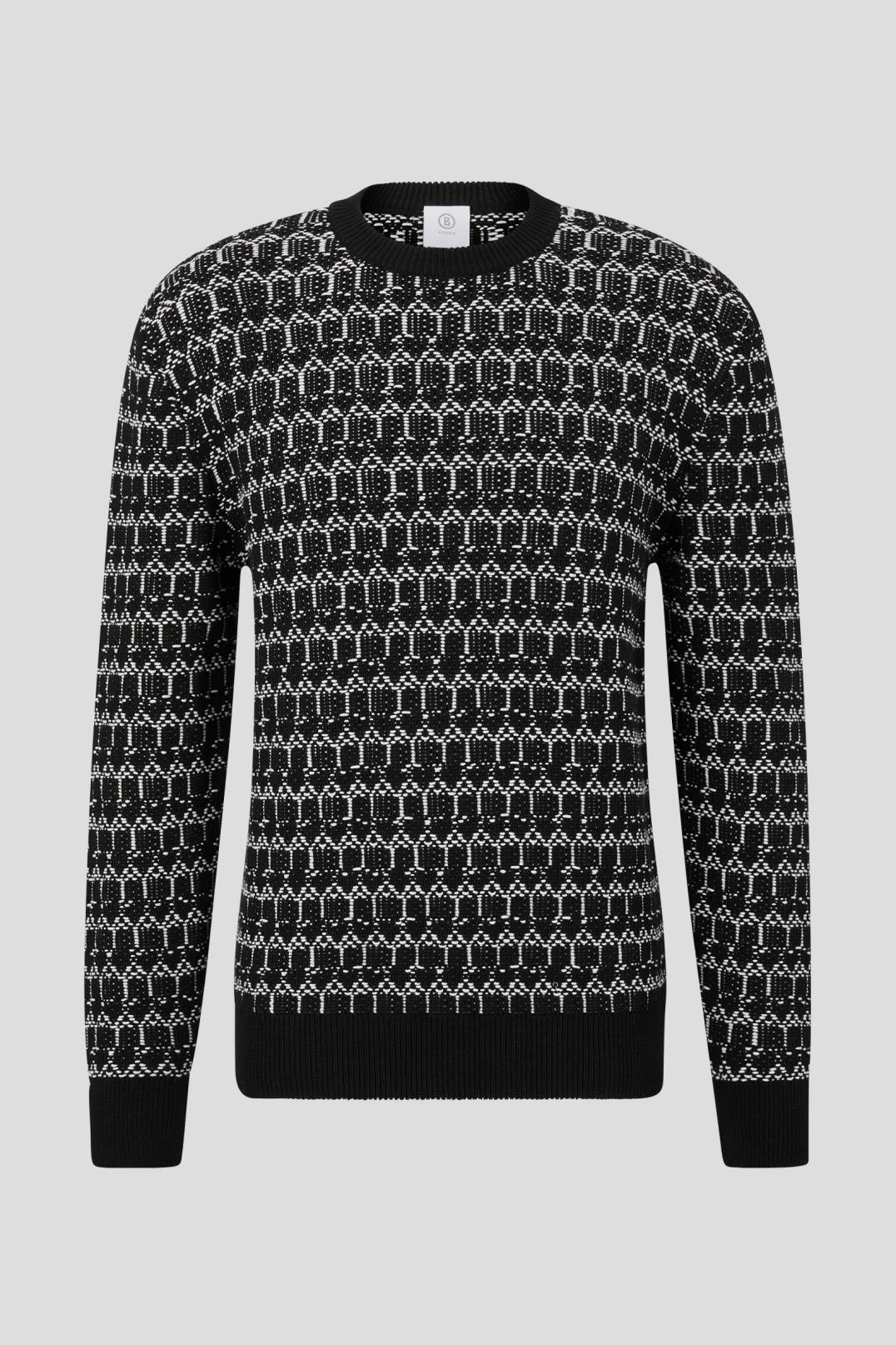 CRAIG KNITTED PULLOVER IN BLACK/WHITE - 1