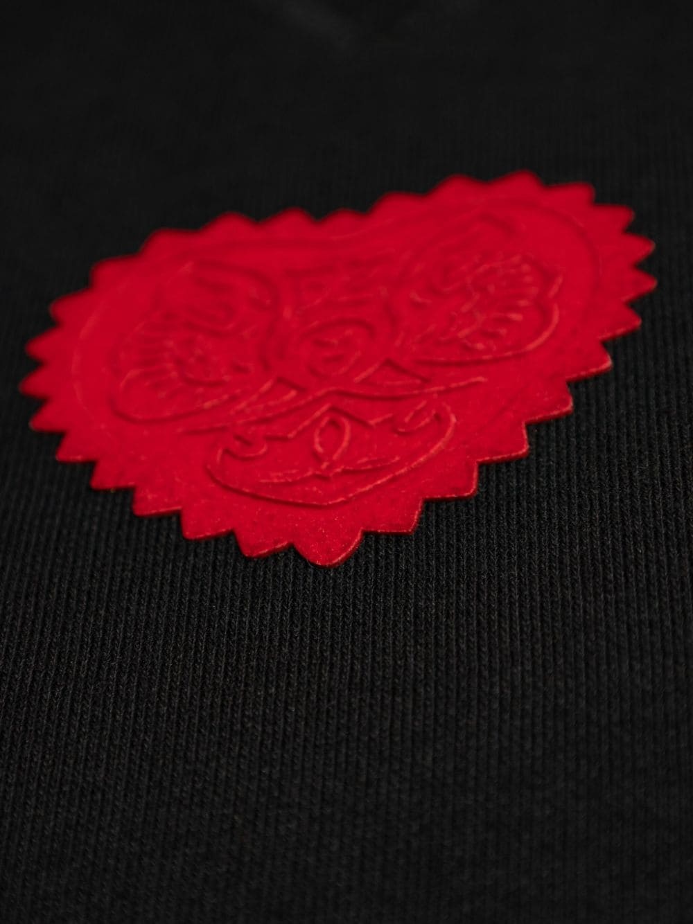 heart-patch cotton hoodie - 5