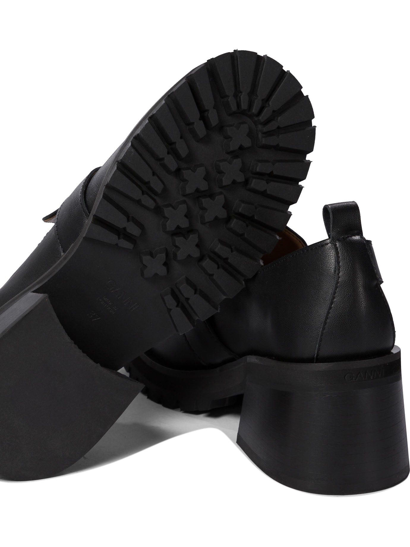 Ganni Women Loafers With Platform And Buckle - 5