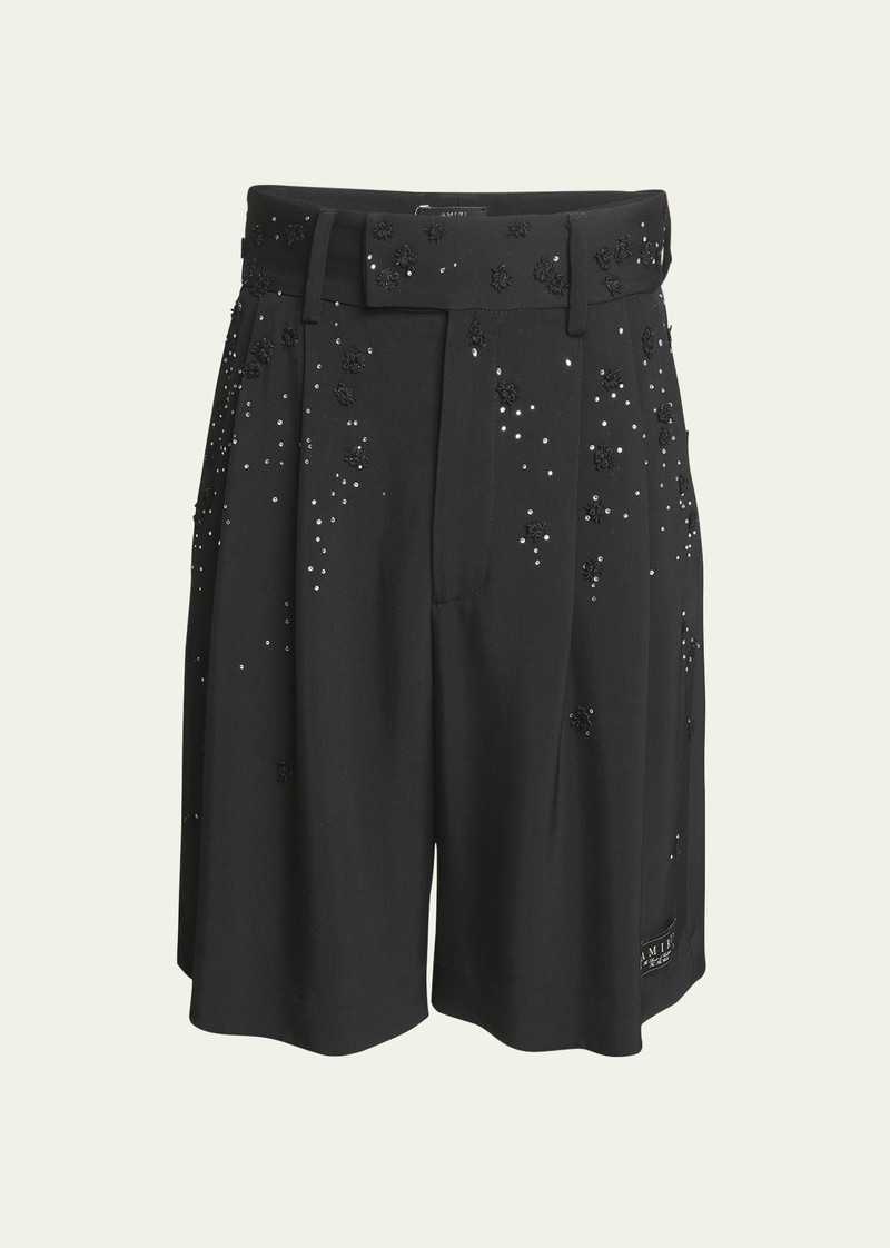 Men's Beaded Floral Skater Shorts 1