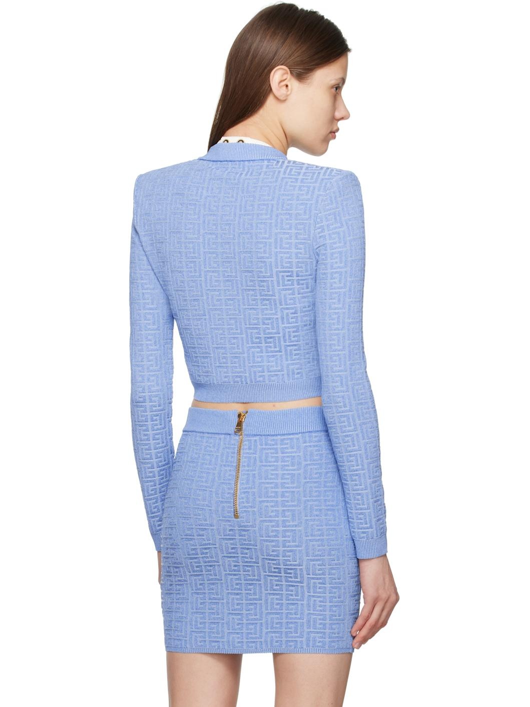 Blue PB Labyrinth Knit Cardigan - 3