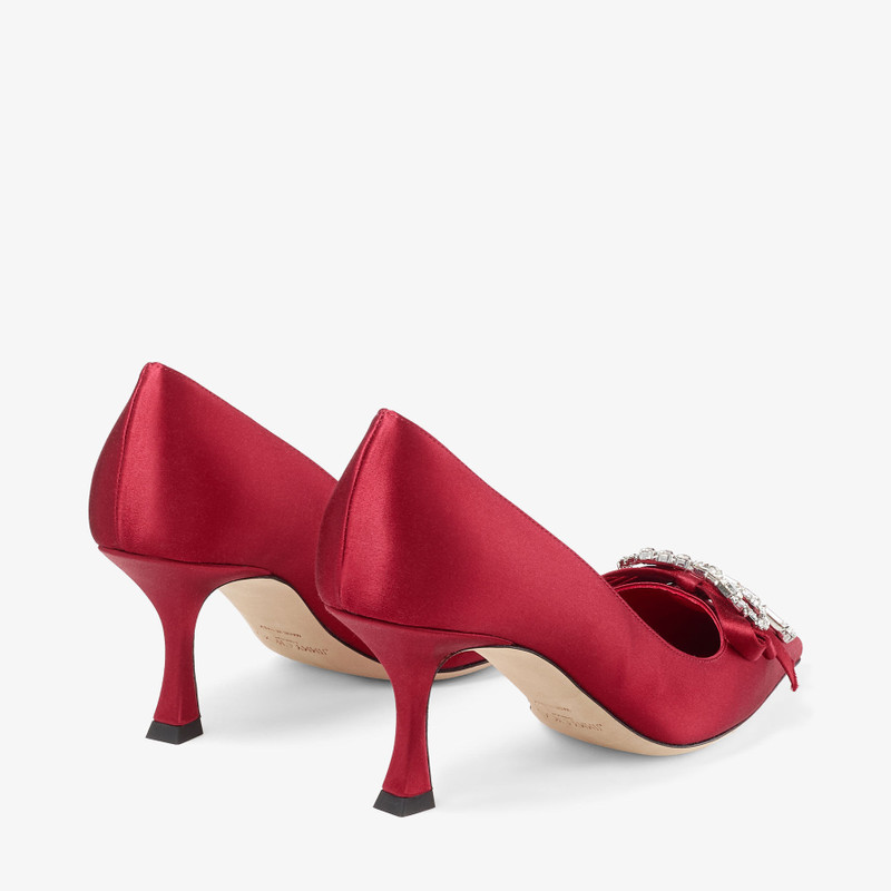 JIMMY CHOO Auria 70
Ruby Red Satin Pumps with Satin and Crystal Bow outlook