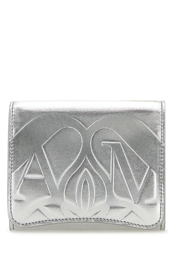 Alexander Mcqueen Woman Silver Leather Wallet - 1