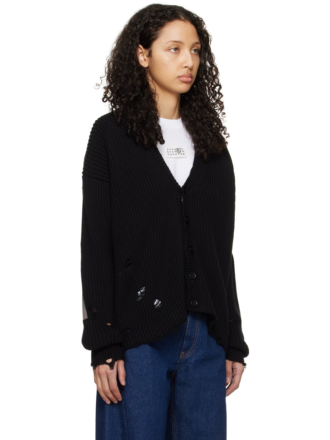 Black Patched Cardigan - 2