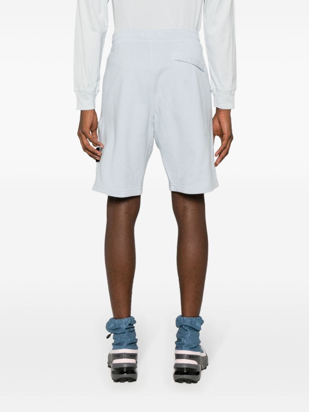 Compass-appliquÃ© cotton track shorts - 4