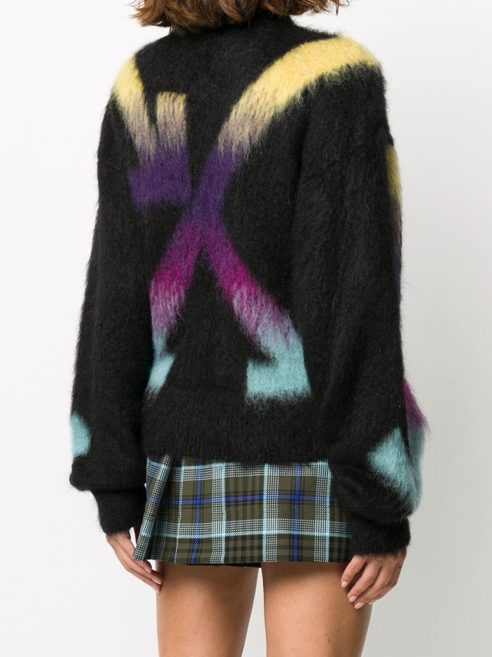 fuzzy knit Arrow logo jumper - 4